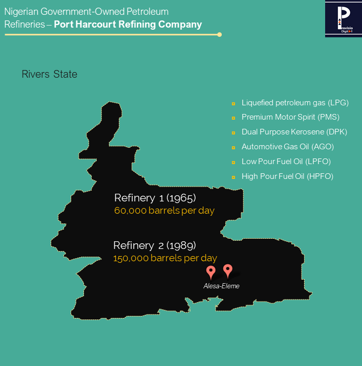 Image showing the Nigerian Refinery on the Rivers State Map